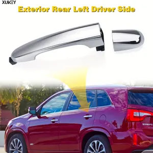 XUKEY 1pc Rear Left Side Exterior Outside Door Handle Chrome for Kia Sorento 2011 2012 2013 2014 2015 826512 P010 Car Replacement Parts Accessories