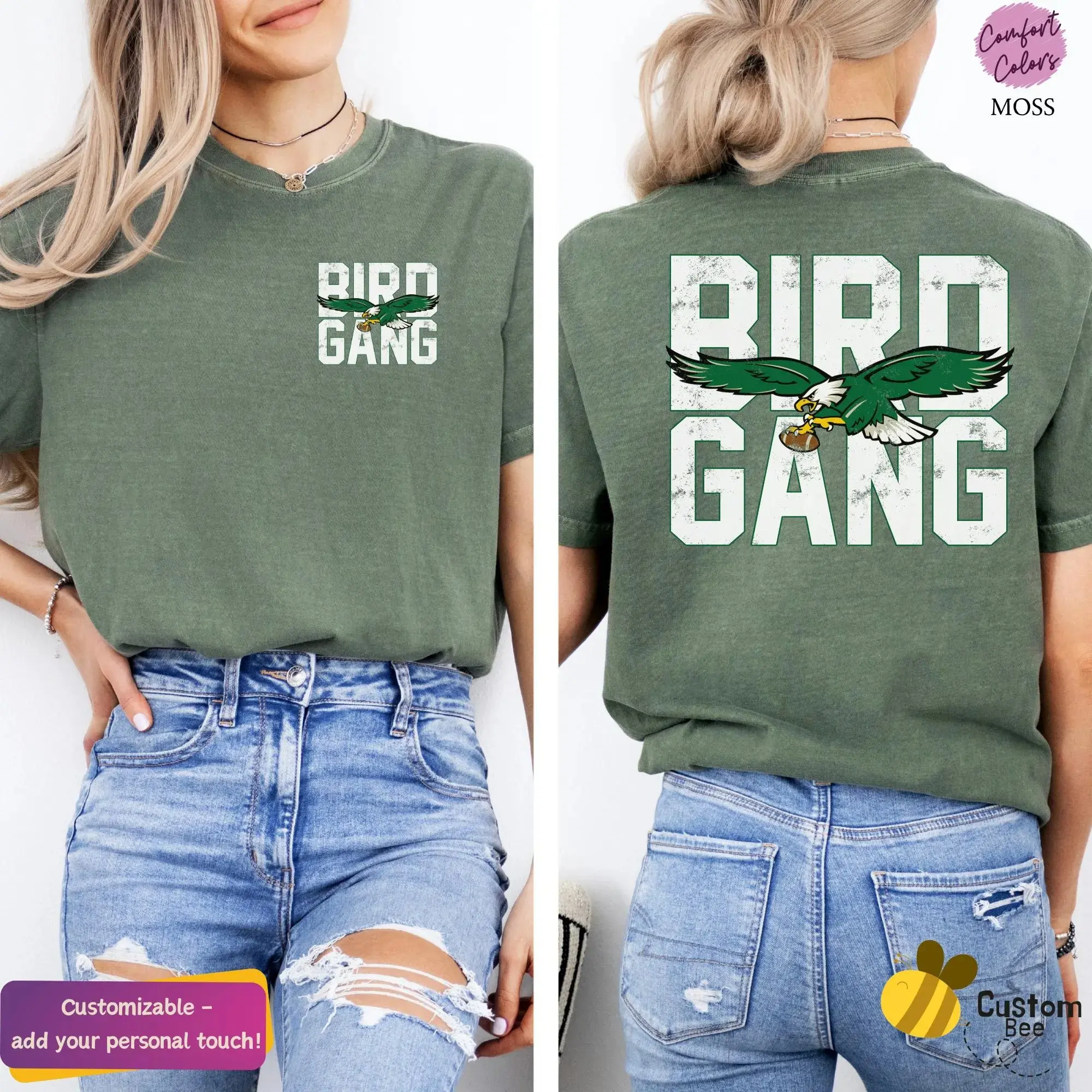 Bird Gang Front & Back Shirt, Philadelphia Football Shirt, Game Day Tee, Football Gift Comfort Colors/Gildan Shirt LZV [Tshirt - Sweatshirt - Hoodie]