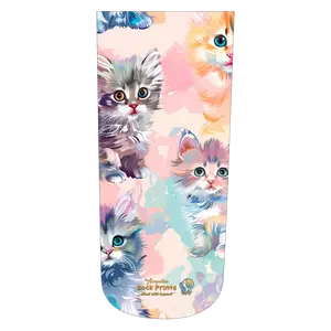 Amputee Sock "Kittens Pattern" Stump Sock, 3PLY Shrinker Sock