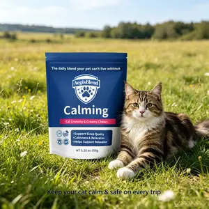 AegisBlend Calming Cat Treats - Stress Relief Crunchy Snacks, Calmness Aid for Thunderstorms & Travel, Reduces Anxiety, 5.29oz