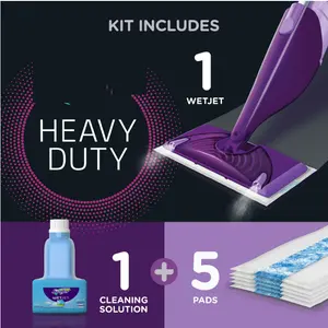 Wet Jet Mop, Floor Cleaner for Mopping Wood, Laminate, Tile, Cleaning Set, Fresh Scent