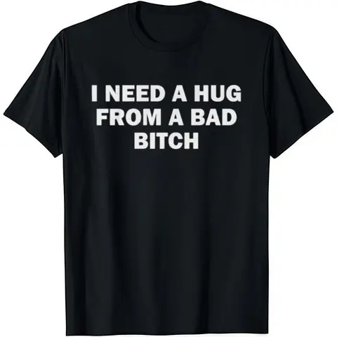 Men's Fitted Funny Graphic Shirt, Sarcastic Printed Cotton Short-Sleeve Round Neck Streetwear Clothing, Cool Gifts for Guys, Soft Menswear Tops