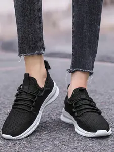 Men's Minimalist Lace Up Low Top Sneakers, Casual Lightweight Breathable Comfortable Sports Running Shoes, All-match Basic Shoes for Daily Wear