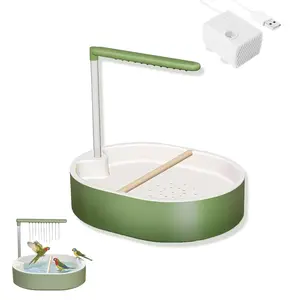 Automatic Bird Bath Shower with Pump – Circulating Fountain for Parakeets & Small Pet Birds, Large Bird Bath for Budgie, Conure, Cockatiel & More