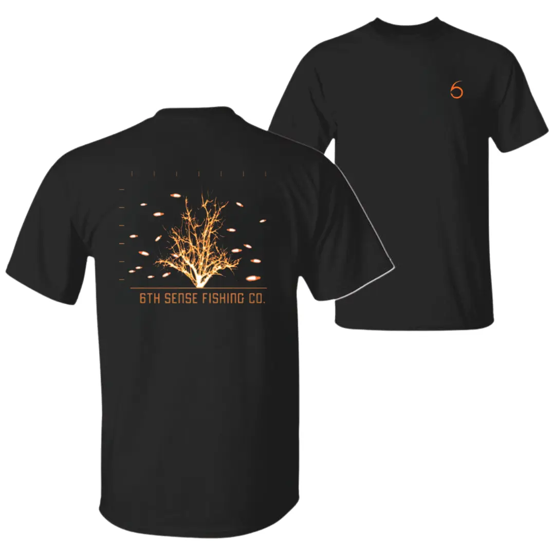 Sonar Strike Orange 6th Sense T-Shirt, Fishing Lure Graphic Tee, Soft Cotton Blend Angler Apparel, Bass Fishing Shirt for Men & Women, Fisherman Gift
