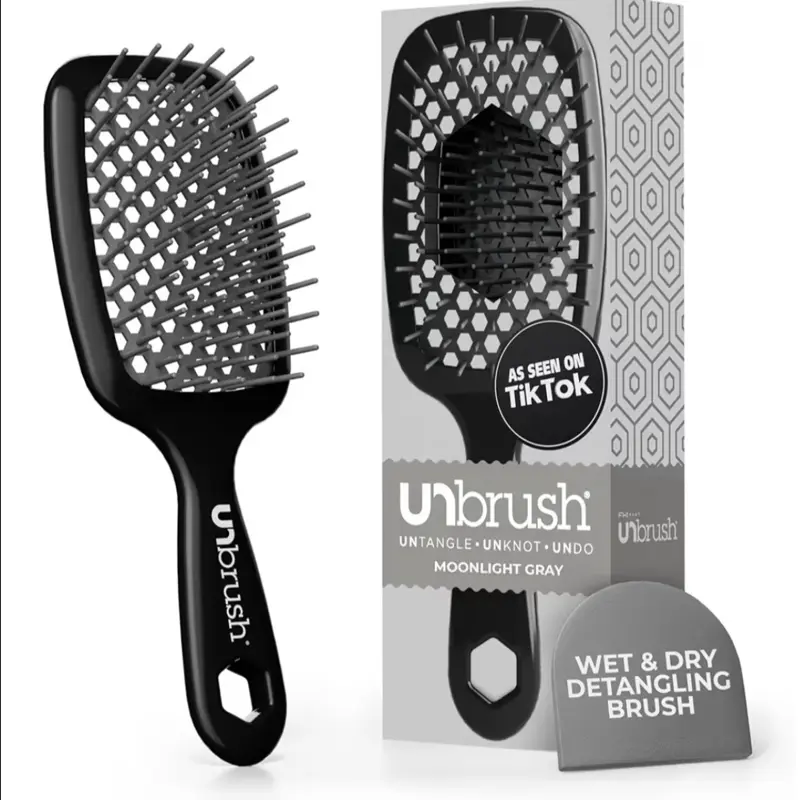 Unbrush OG Detangling Hair Brush for Haircare, Lightweight Durable Plastic Design, Suitable for All Hair Types, Ideal for Sleek Hairstyle