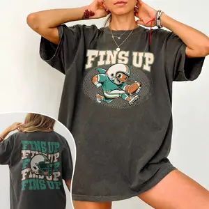 Miami Florida Football 2 sides Shirt, Fins Football T Shirt, Football Season Shirts For Fans, Game Day Tee