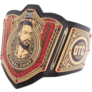 Roman Tribal Adult Championship Title Belt Replica - 2mm Leather Straps  - Fan Gift World Wrestling