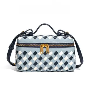 MLS6196 Women's Handwoven Shoulder Crossbody Lunch Box Bag 2025 New Fashion Portable Box Bag