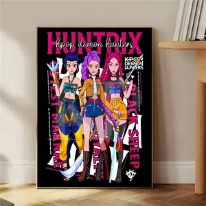 Frameless Huntress Group Fashion Poster Wall Art, HD Canvas Print, Home Decor for Living Room Bedroom, Trendy Art Hanging Painting