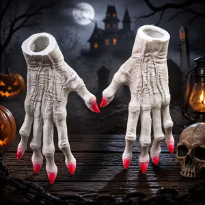 Halloween Skeleton Hand Prop, Creepy Ghost House Bar Escape Room Horror Decoration, Witch Hand Props, Hotel Decor, Prank Setup