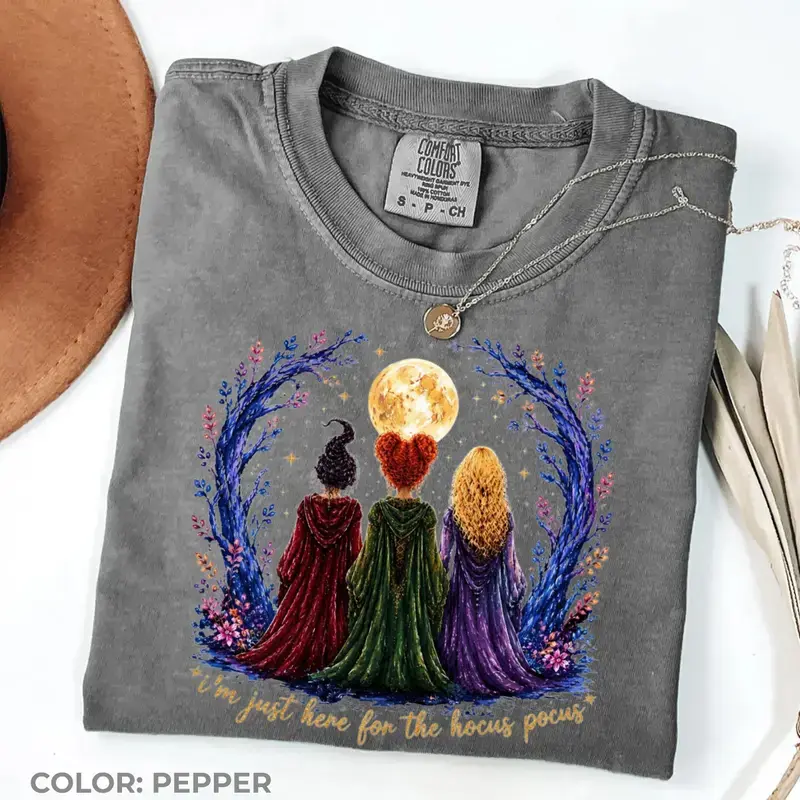 Comfort Colors Hocus Pocus Halloween Shirt, Funny Witch Graphic Tee, Spooky Season T-Shirt, Vintage Fall Gift