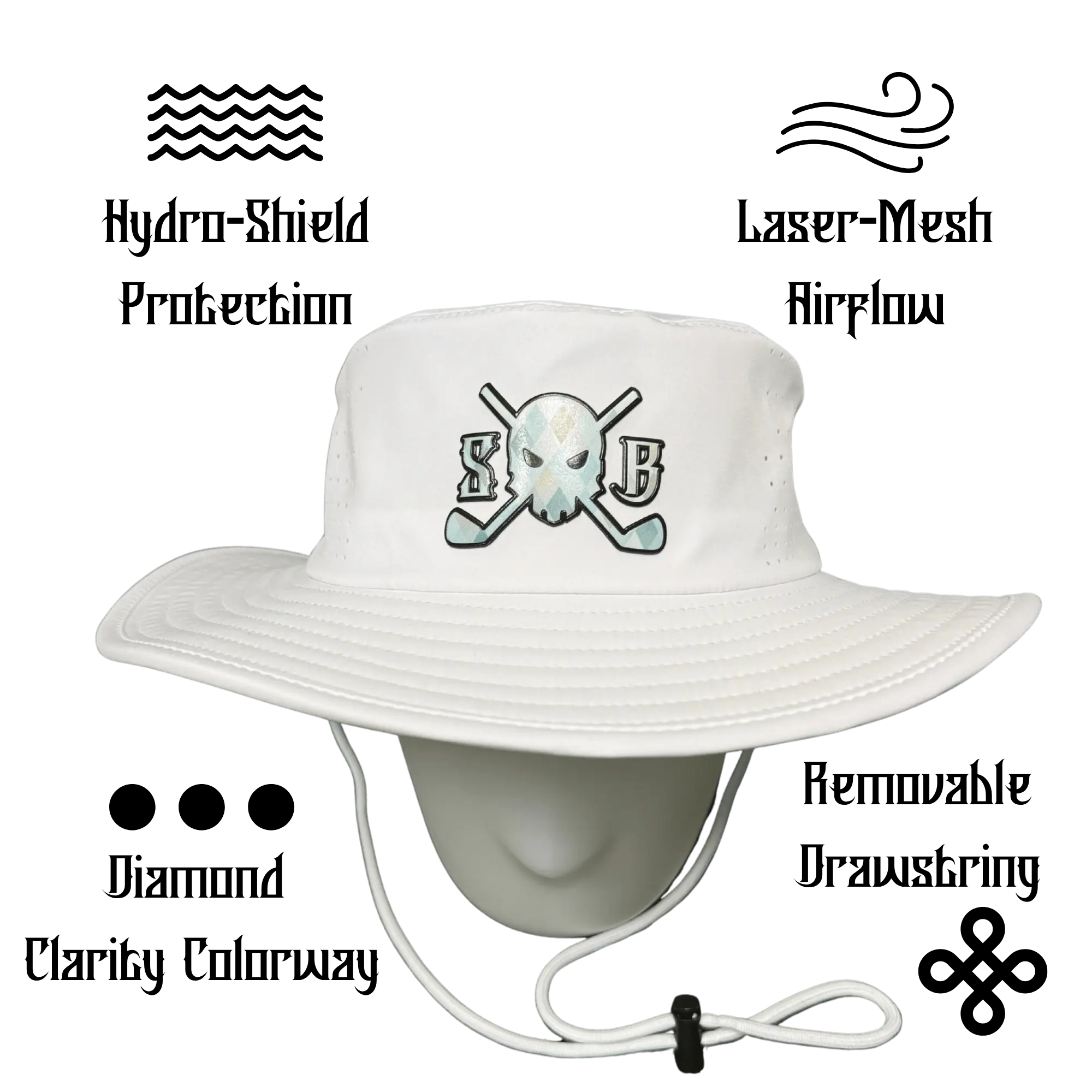 Wide Brim Aussie Golf Hat - UPF Protection and Waterpfoof Fabric