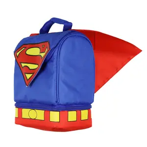DC Comics Superman Lunch Box Dual Compartment Insulated Food Container Bag 10"