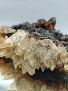 Huge Dogtooth Calcite with Chalcopyrite on Sparkling Quartz | Casteel Mine Missouri