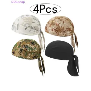 4 Lightweight Breathable Skull Caps for Men and Women, Multifunctional Night Riding Hats, Adjustable Protective Hats, Sports Outdoor Hats, Christmas Gifts