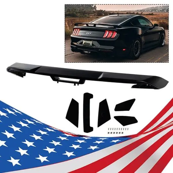 CROSSDESIGN Glossy Black GT Style Rear Trunk Lip Spoiler Wing, Automotive Replacement Body Part, Car Accessories, Auto Parts Accessories for 2015-2022 Ford Mustang S550