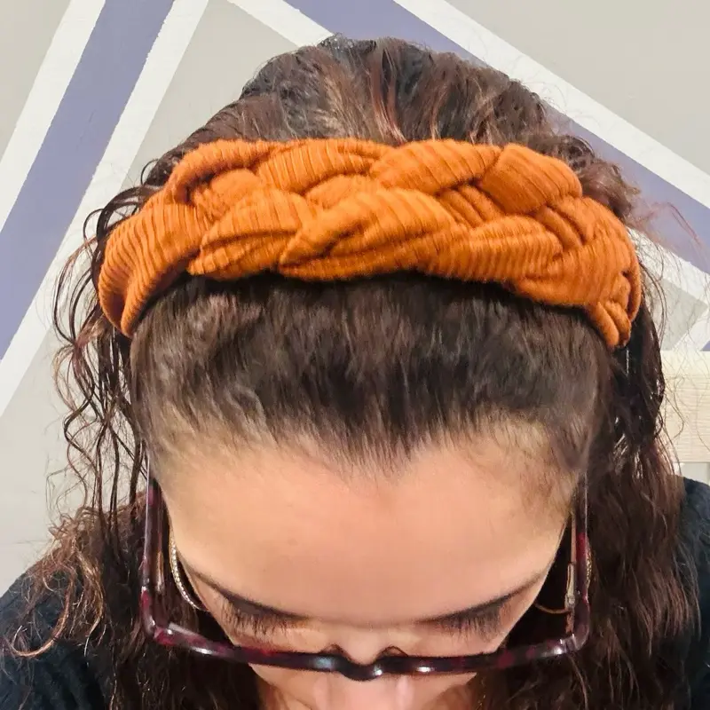 Copper Sailor Knot Headband, Textured Design, Adjustable Fit, Made of Comfortable Fabric, Ideal for Everyday Wear