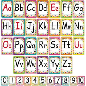 Bulletin Board Letters - ABC Alphabet Poster Classroom Decorating Set Toddler English Poster Kindergarten Elementary Classroom Nursery Home Wall Decoration（Multicolored Confetti）
