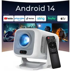 Projector with WiFi 6 and  5.4, 600 ANSI  1080P Portable Mini Projector with Auto Focus & Keystone, 270? Rotatable for Bedroom  Theater Outdoor Movie White&Gray