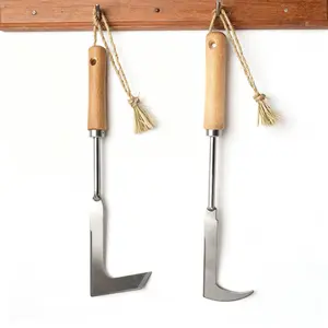 Hand Weeder Tool with Wooden Handle Manual Weeder Puller for Uprooting Weeding Tools Crack Weeder Crevice Weeding Artifact for Gardening 2 Pcs professional garden Metal Weed Multifunctional Stainless Steel Shovel grass driveway