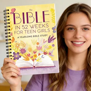Spiral Bible - Read Complete in One Year, Yearlong Bible Study, 52 Week Spiritual Plan, 365 Daily Reading, Theme Study + Meditation Space, Teen Girls, Christian Gift