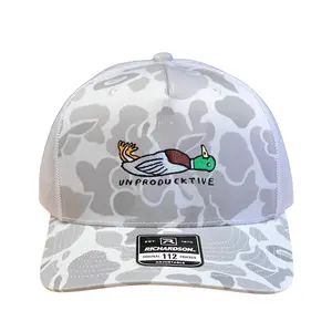 Unproductive Duck Hat – Funny Trucker Cap Richardson 112 Camo Embroidered Hat