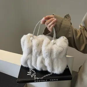 5835 Plush Pleated Cloud Hand Carry Small Bag 2025 New Chain Shoulder Messenger Bag