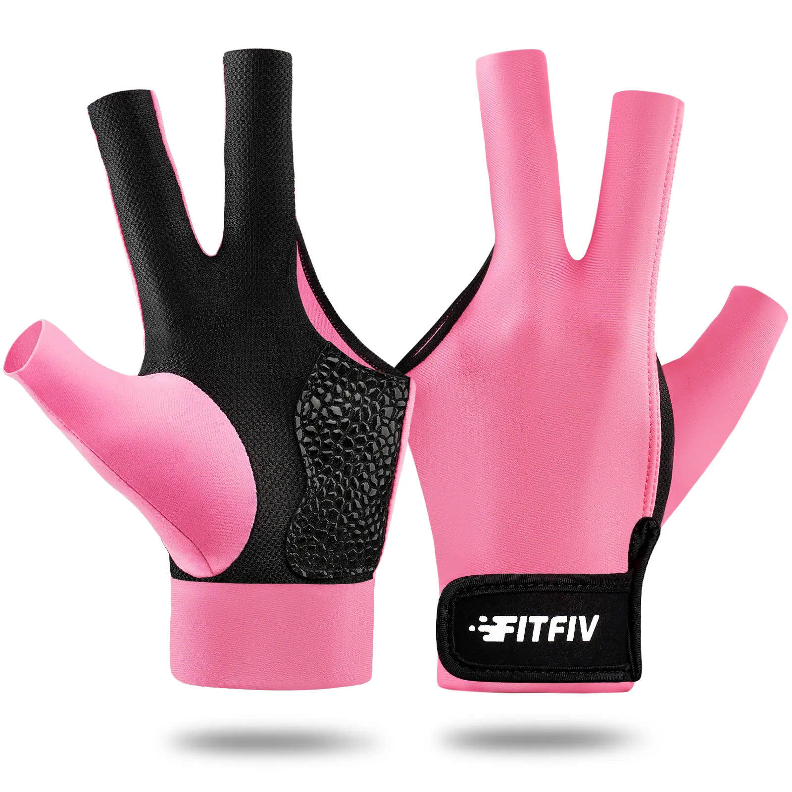 FITFIV Billiards Glove, Professional Snooker Pool Glove, Suitable for Both Left and Right Hands Pink