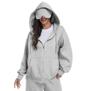 SeSe Code Unisex Zip Up Hoodies with Built-in Eye Mask Oversized Fashion Jackets