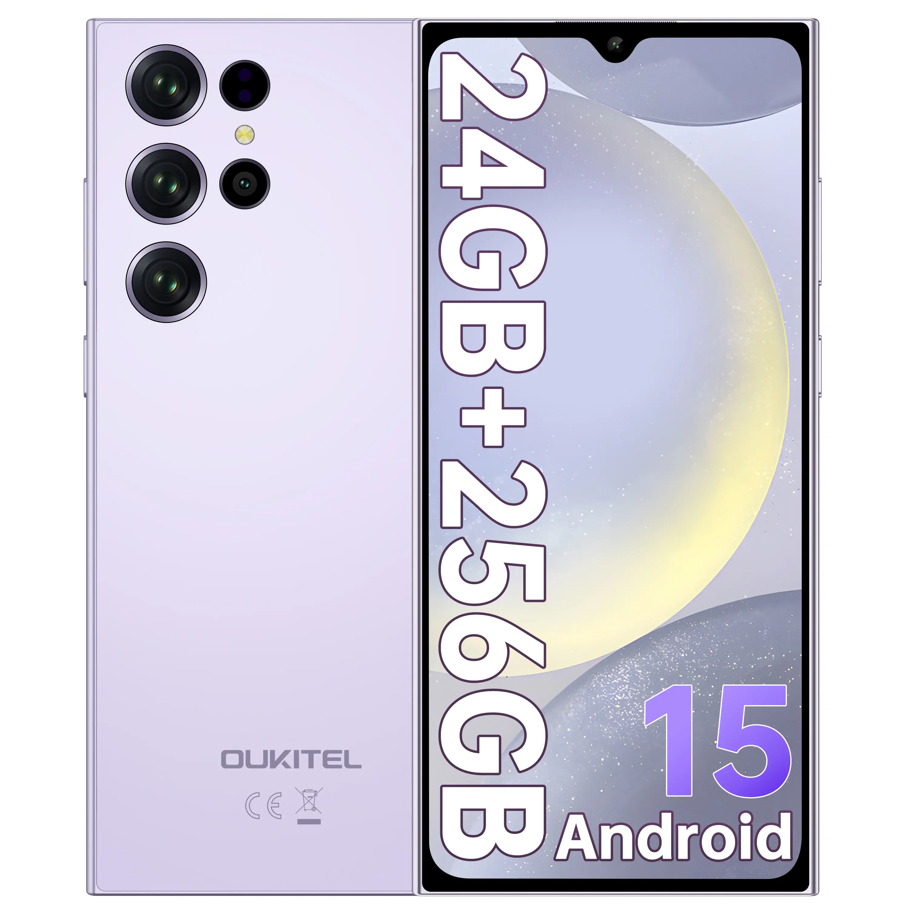 OUKITEL C61 Pro Unlocked Phone Android 15, 24(8+16)GB + 256 GB 