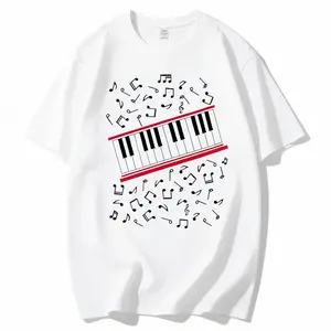 Unisex Michael Jackson Beat It T-Shirt With Piano Keyboard And Music Notes Design
