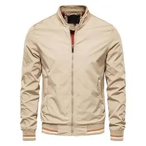 Fashion Autumn Jackets for Men Solid Color Casual Baseball Mens Jacket Clothing New in Outerwears Bomber Jackets Men