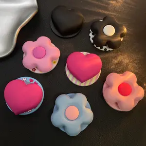 Niche Macaron Minimalist Solid Color 3D Flower Creative MagSafe Magnetic Airbag Phone Stand Foldable