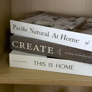 Elegant Minimalist Decorative Book Stack, & Paper Ornaments, Sturdy Layered Design, Modern Home Decor, Space-Saving Tabletop Centerpiece