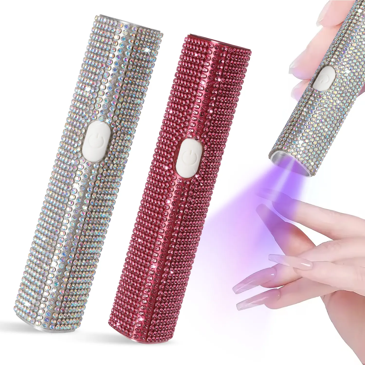 Mini Portable UV LED Nail Lamp Handheld Fast Drying Nail Dryer, Rechargeable Aluminum Alloy Nail Light for Gel Nails, Home & Salon Use