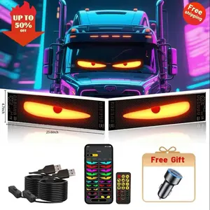 Eyes LED for Cars & Semi Trucks Bluetooth App Control Pre-made Animations Customizable Text Display Dashboard 23.6inch Free Gift
