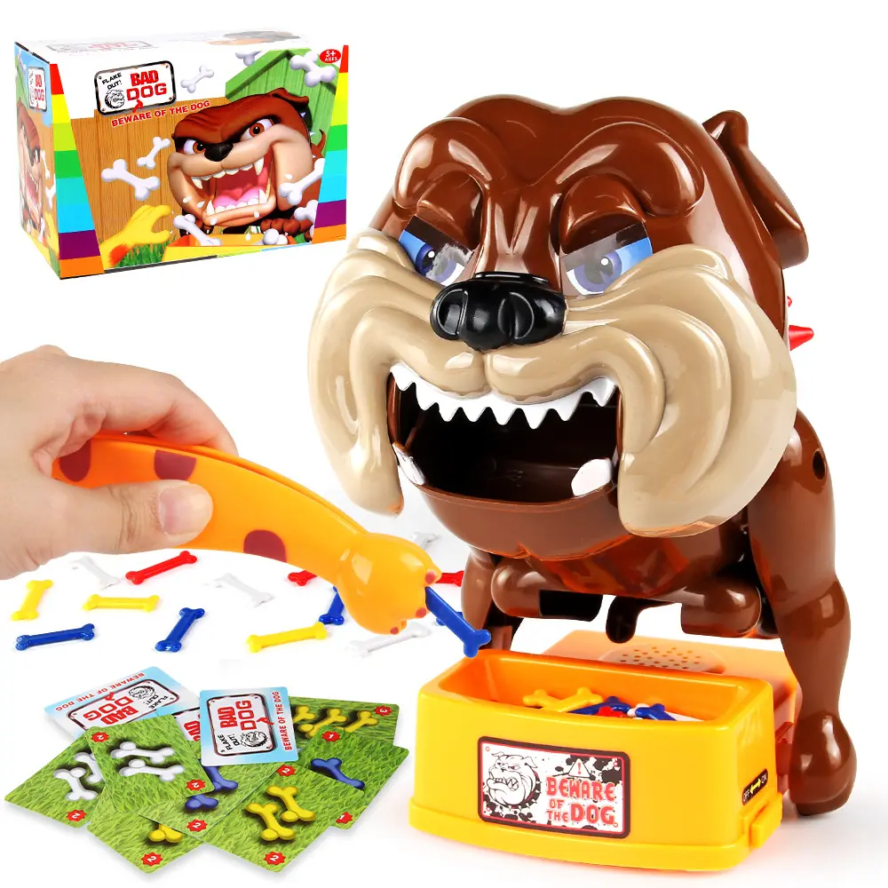 Evil Dog Tabletop Boardgame, Parent-Child Creative Prank Game for Family Fun, Bite Tiger-Themed Indoor Recreation Toy, Tabletop Games