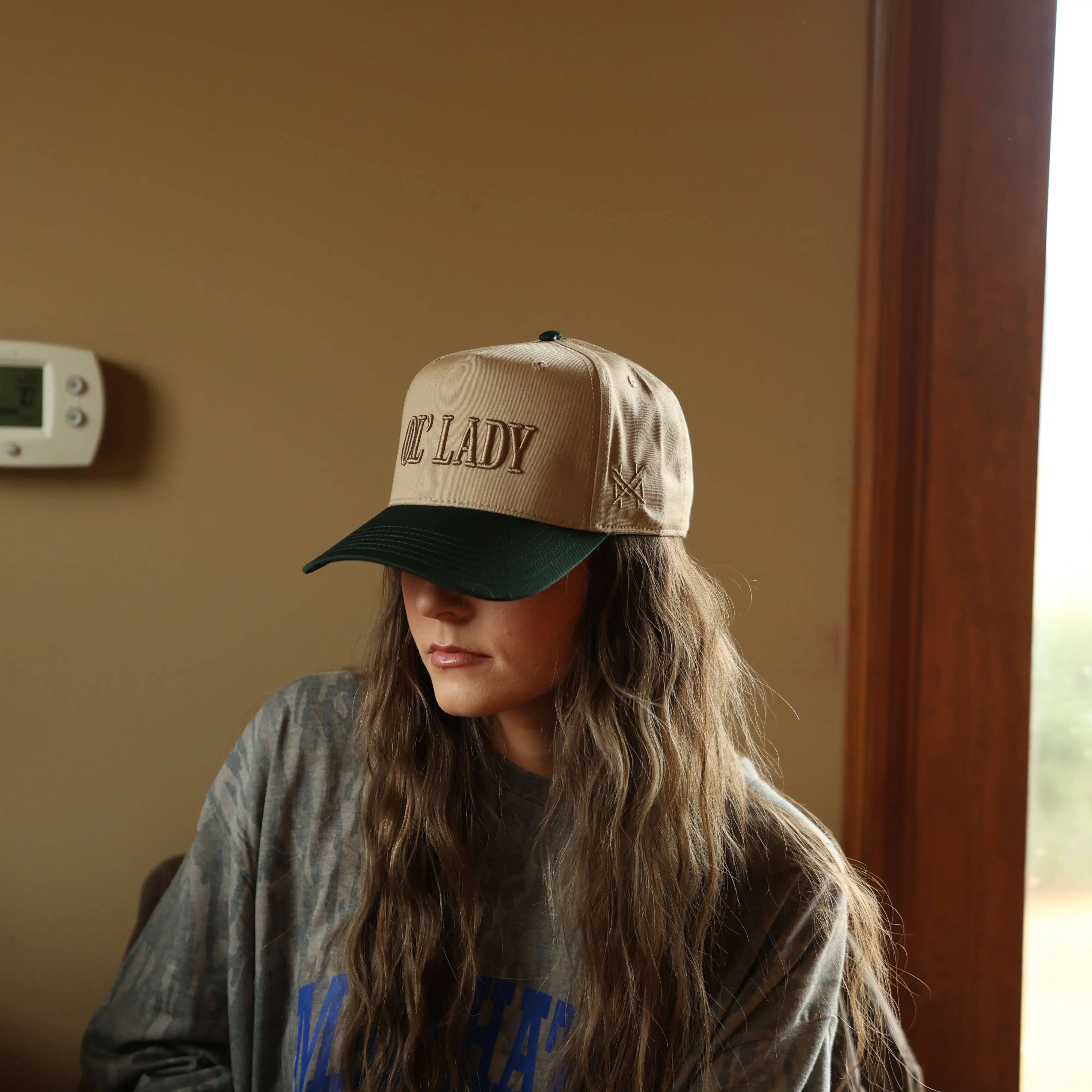 Ol Lady Embroidered Snapback Adjustable (Up To A Size 8 Head) Premium Trucker Womens Hat TM