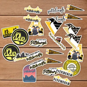 Stickers Pack 20 Pcs Pittsburgh Luggage Colorful Penguins Car Bottle Laptop Skateboard Aesthetic Guitar Waterproof Bumper Vinyl Bike Water