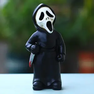 Cafele Horror Movie Garden Dwarf Nightmare Killer Michael Myers Jason Mini Statue Halloween Decoration, Scary Film Character Figurine