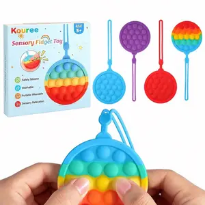 Endless Bubble Wrap Pop Fidget Toy for Kids & Adult , Sensory Bubble Poppers for Kids and Adults - Push, Poke, Squeeze for Stress Relief, Silicone Bubble Board for Party, Travel, Office, Classroom Gifts