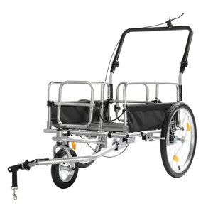 Bike Cargo Trailer, Heavy Duty 220 lbs Bicycle Wagon Cart, 20" Wheel Folding Groceries Hauler with Safe Hitch System