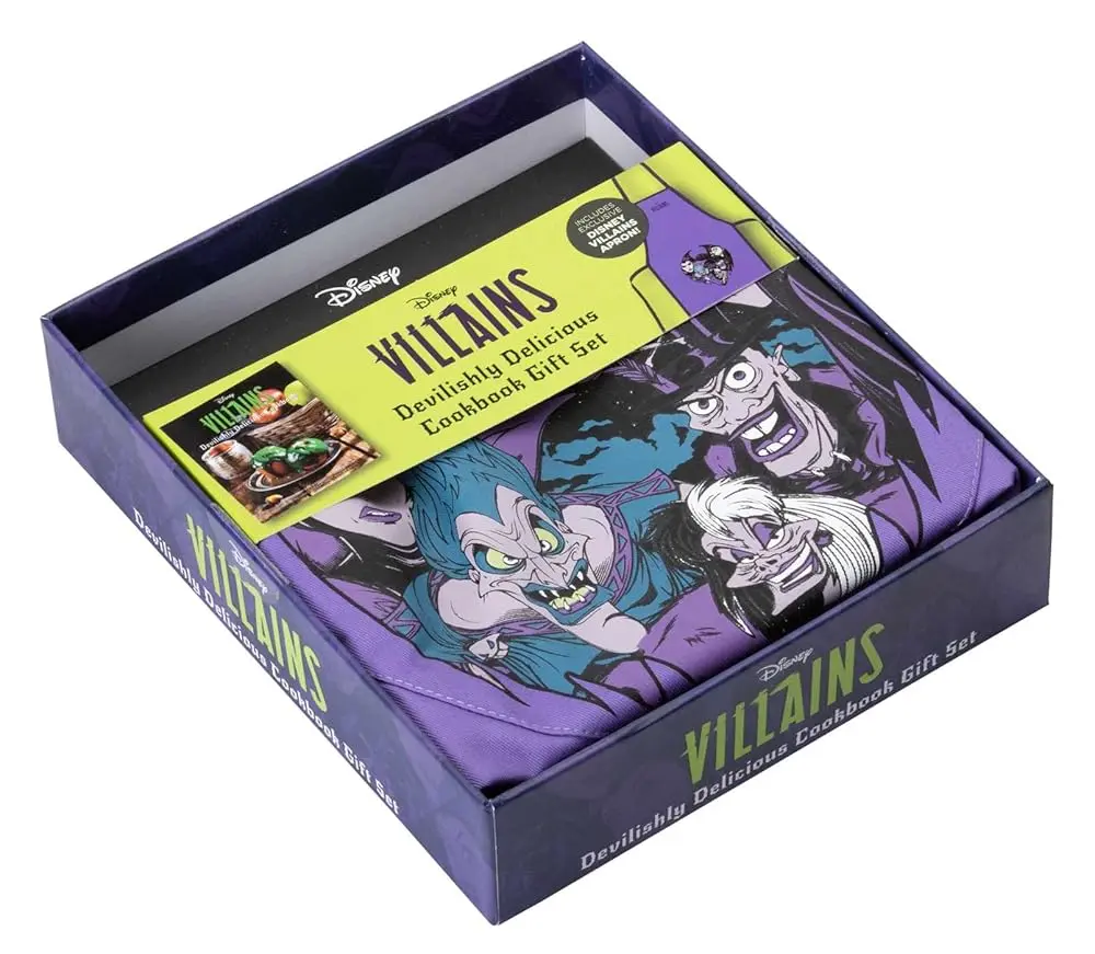New Disney Villains Devilishly Delicious Hardcover Cookbook Gift Set - Recipe Guide with Scar, Captain Hook Themed Elements, Adjustable Straps, Large Front Pocket