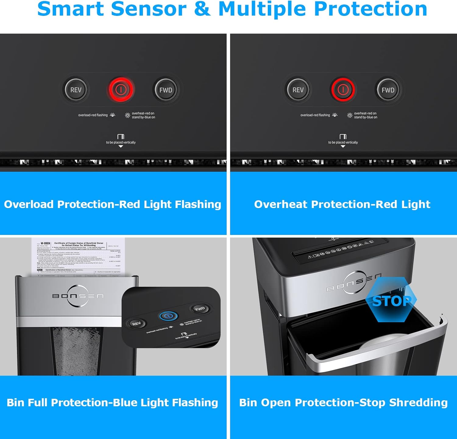 BONSEN 16-Sheet Heavy Duty Paper Shredder for Office, 60-Minute Running Time Cross-Cut CD Shredder with 60dB Low-Noise, 5.3-Gallon Pull Out Bin, Anti-Jam & Quiet Shredder for Home Office (S3102) Fathersdaygift Mechanical