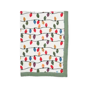Cotton Muslin Baby Quilt - Christmas Bulbs