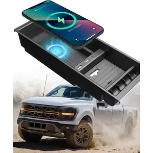 for Ford F150 Wireless Charger 2009-2025, Center Console Organizer Box for F-150, Truck Accessory for F150 2025 2024 2023 2022 2021 2020 2019 2018 2017 2016 2015 2014 2013 2012 2011 2010 2009
