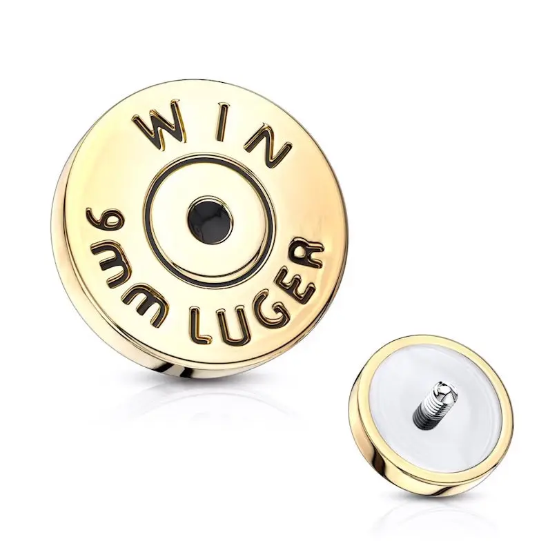 Surgical Steel Dermal Top 14 Gauge Internal Threaded Bullet Back