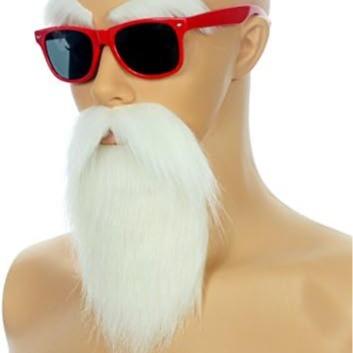 Kame Sennin Master Roshi Costume White Beard Mustache with Glasses Menswear Clothing
