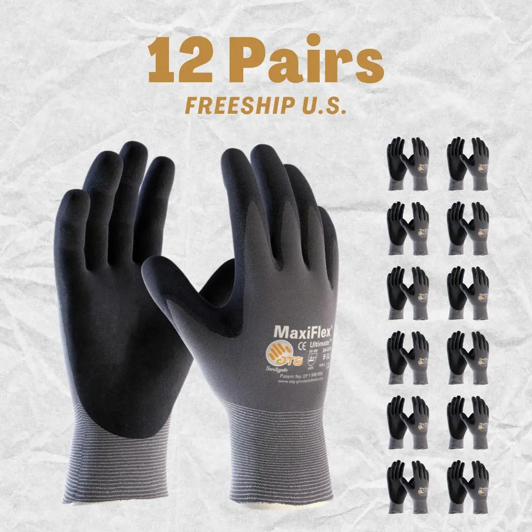6/12 Pares MaxiFlex Guantes Para Trabajo - Maxi Flex Foam Work For Men - Enhanced Grip MaxiFlex Nitrile Gloves